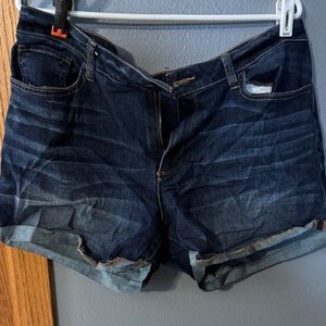 a.n.a Dark Blue Jean Shorts